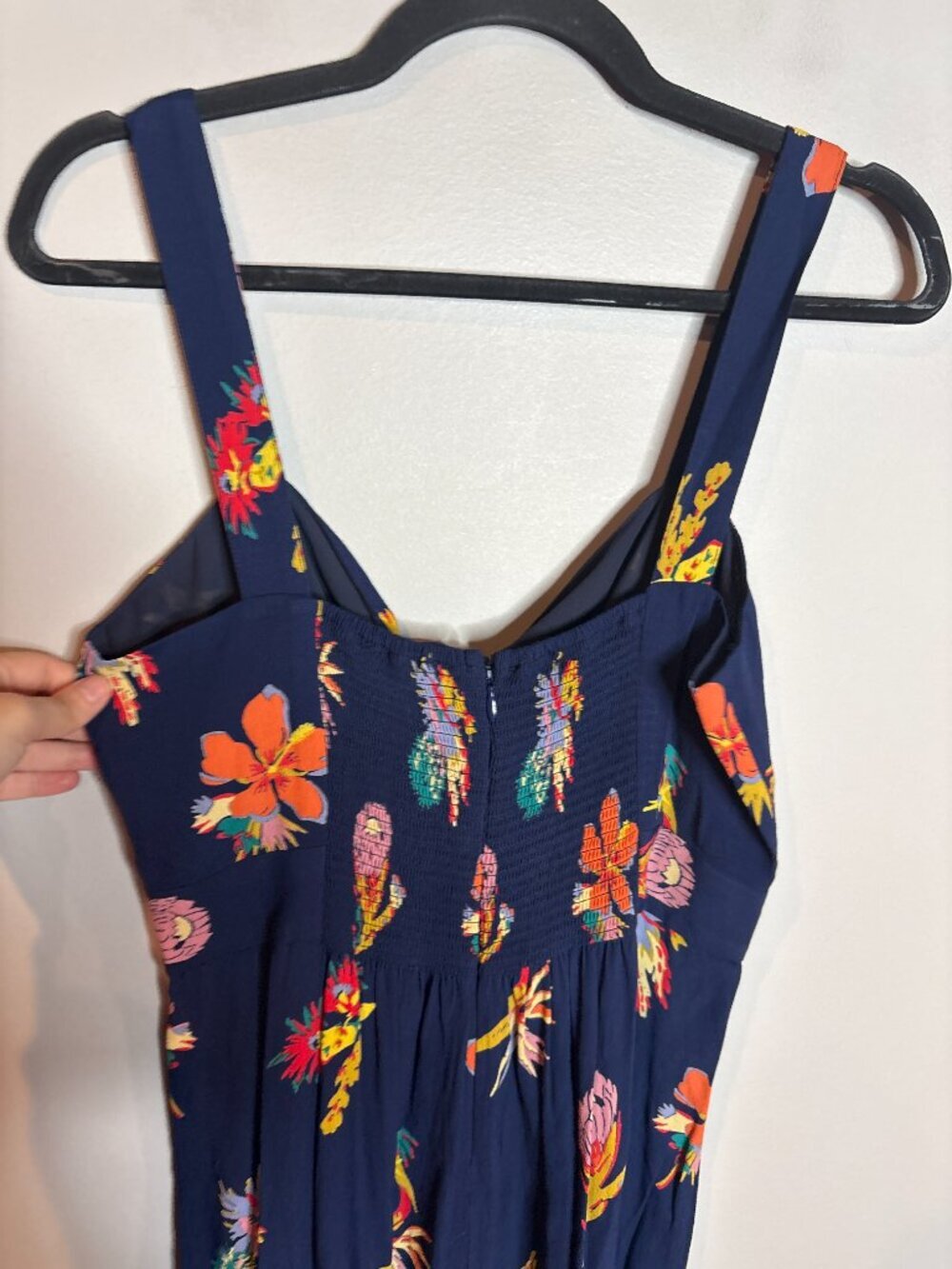Madewell Navy Plumeria Cutout Floral Wide Leg Jumpsuit Bird of Paradise - Picture 5 of 7